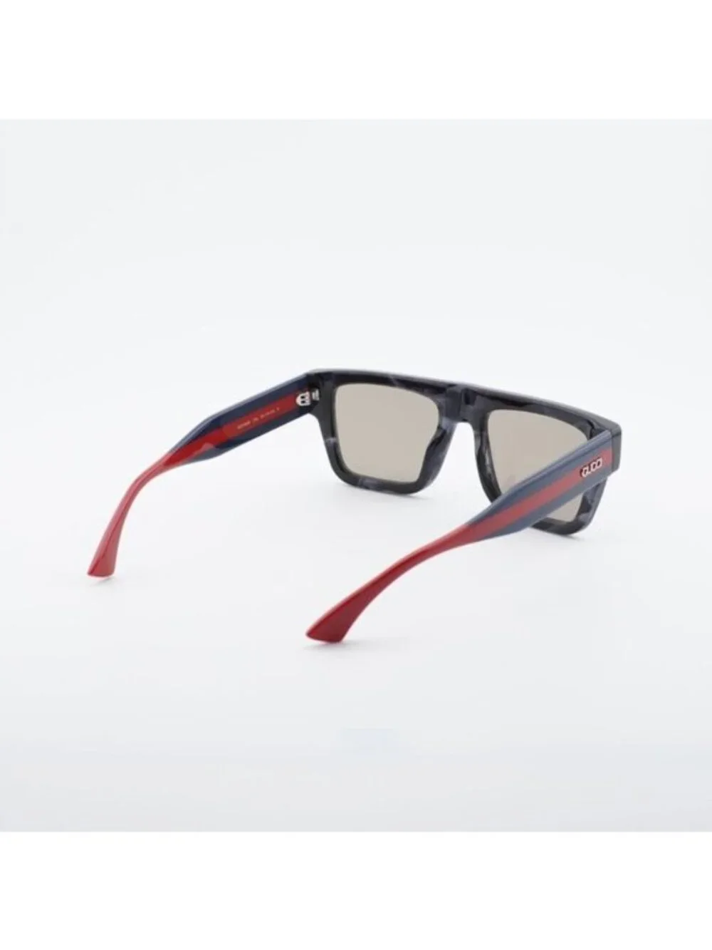 Gucci GG1868S 004 Sunglasses Havana/Blue/Red Square Frame, Brown Lenses